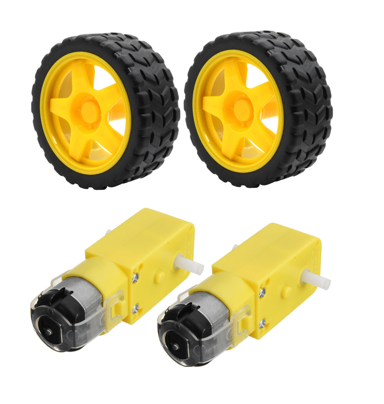 Robot Chassis (2 Gear Motors + 2 Wheels + Caster Wheel) Random color Chassis