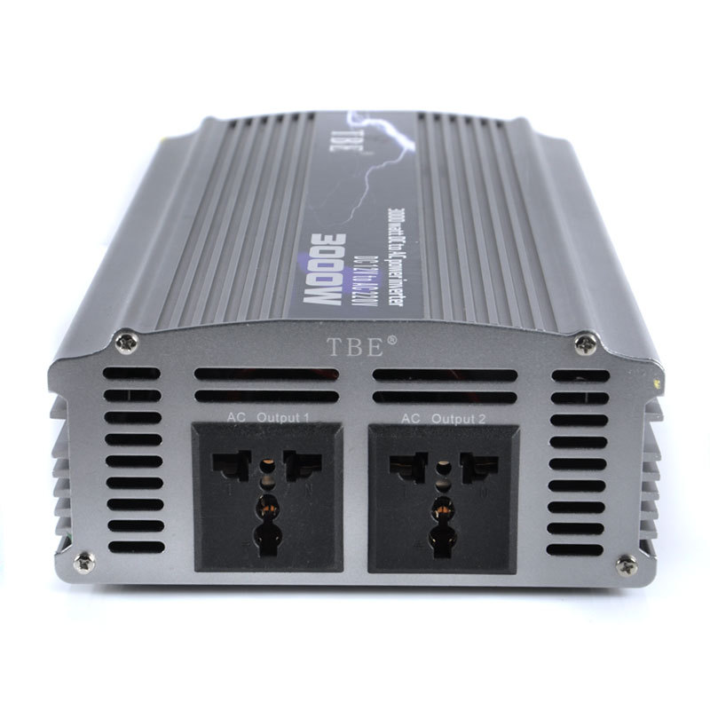 Tbe 3000W Modified 12Vdc To 220V Ac Auto Power Inverter 20Amps With Power Cord Adapter Charger Plug