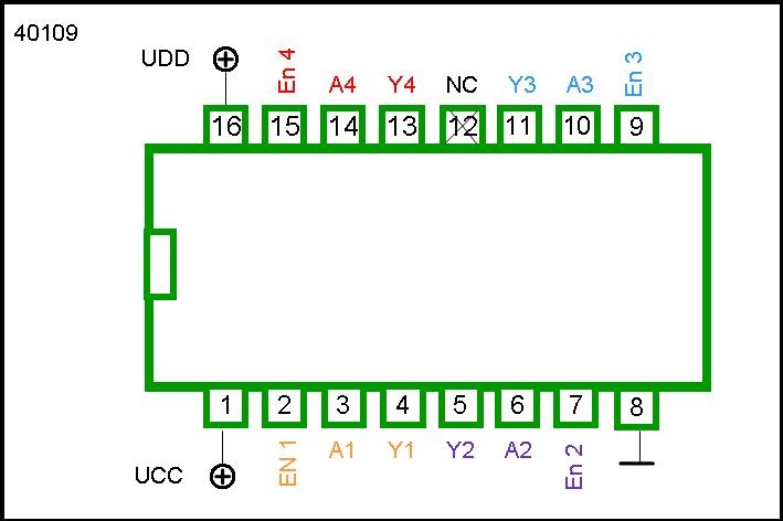 40109 DIP Quad Level Shifter