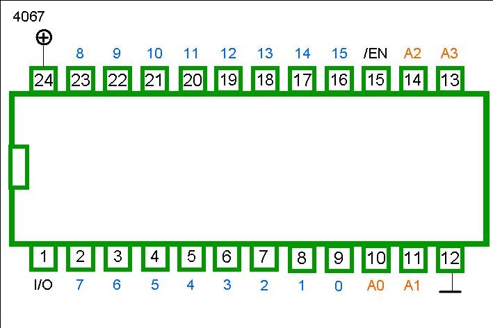4067 DIP 16-Channel Analogue Multiplexer / Demultiplexer (1-Of-16 Switch)