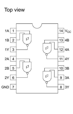 74132 DIP Quad 2-Input NAND Schmitt Trigger