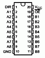 74245 DIP Octal Bus Transceiver With Noninverted Three-State Outputs