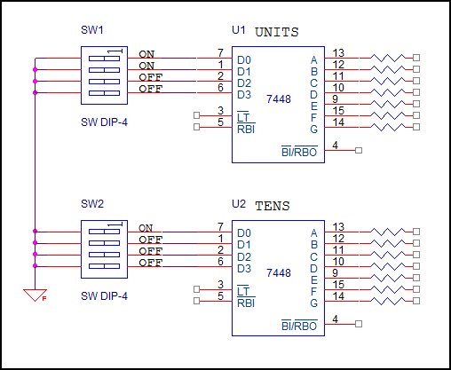 7448 DIP BCD To 7-Segment Decoder / Driver With Internal Pullups