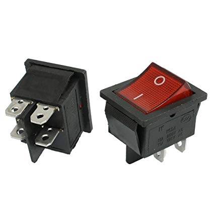 KCD4 ON/OFF Switch 4Pins 15A/30A 250VAC 26x21mm with LED