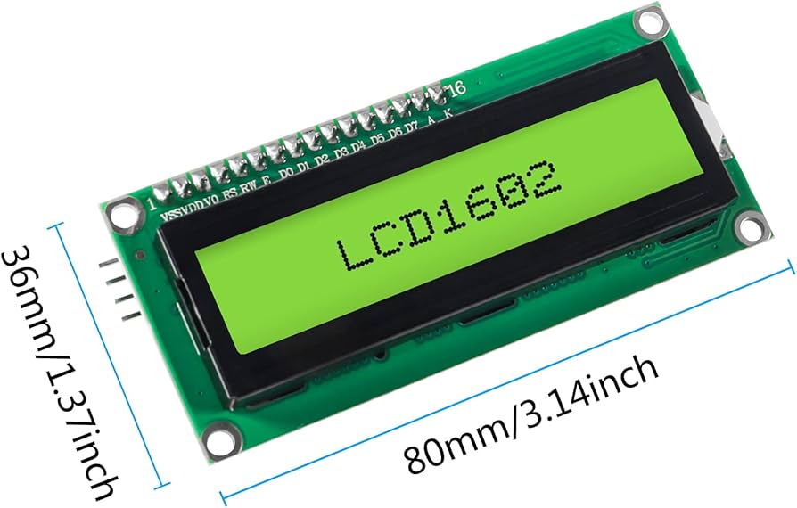 LCD 2x16 Green Backlight 1602