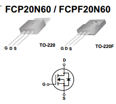 FQA20N60 N-Channel MOSFET Transistor 600V, 20A TO-3PN