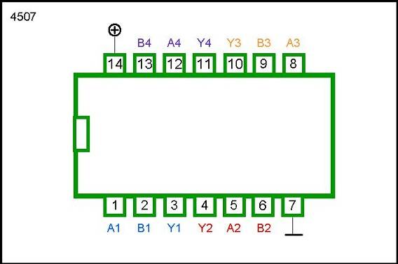 4507 DIP IC CMOS QUADRUPLE EXCLUSIVE OR GATE