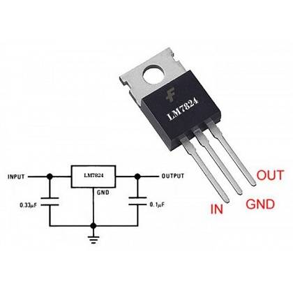 LM7824 – 24V Fixed Positive Voltage Regulator IC