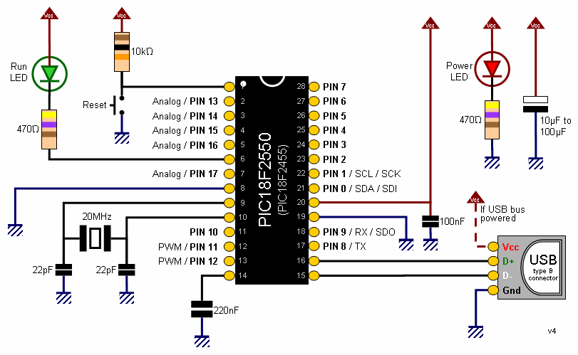 PIC18F2550 USB Microcontroller – 28-Pin DIP
