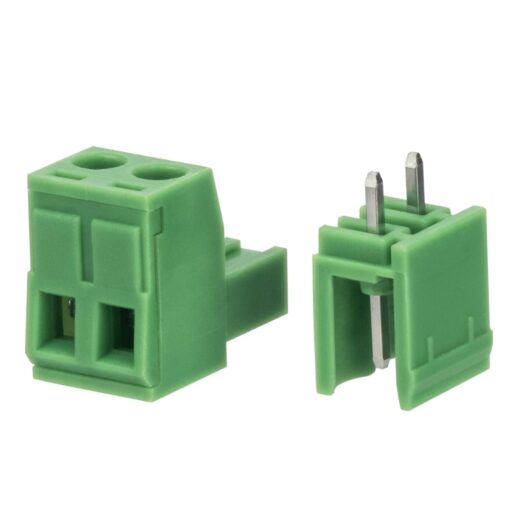 Pluggable Terminal Block 2 Pin 5.08mm Pitch (Straight Pin) – Set of M+F