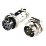 Chassis Connector Male-Female GX16-6 Pins