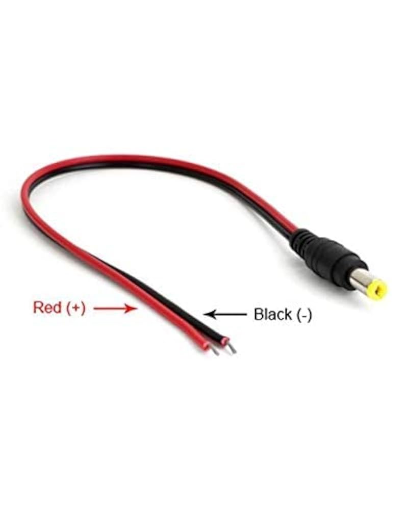 Dc Power Male Connector For Cctv Camera Power Black