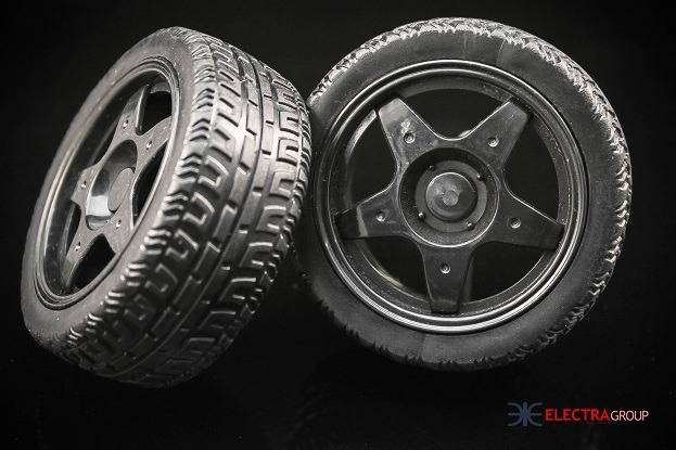 Black Wheel For Robot 65mm High Quality Rubber