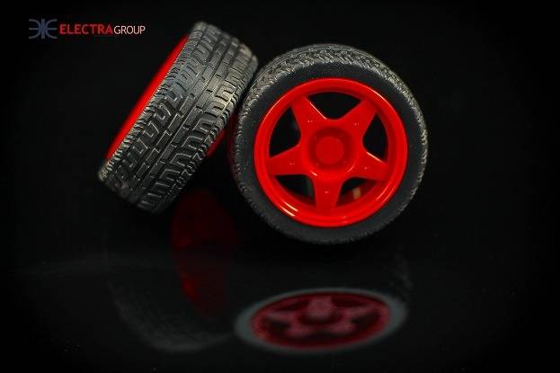 Red Wheel For Robot 65mm High Quality Rubber