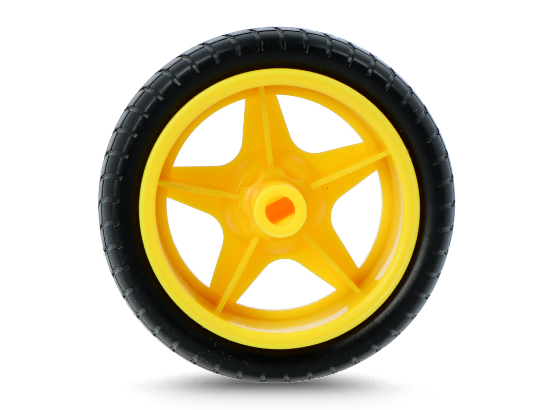 Yellow Robot Smart Car Wheel (D:65mm X W:26mm)