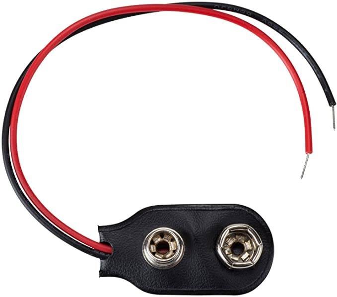 9V battery snap power cable to DC 9V clip male
