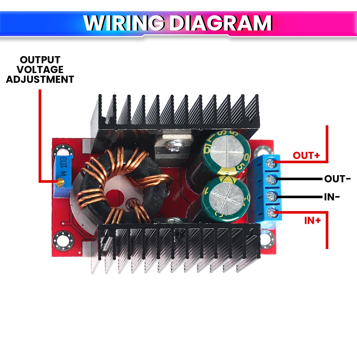 DC-DC Boost Converter Voltage Step Up Module 150W 6A