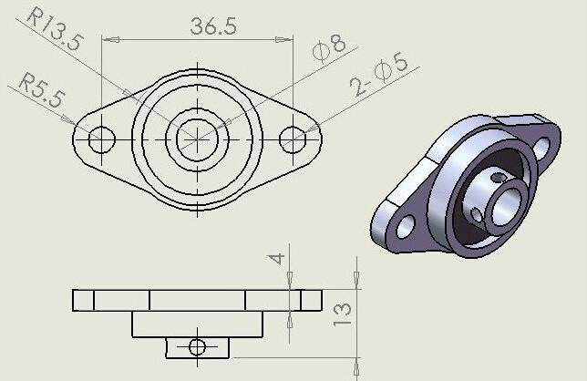8mm KFL08 Pillow Self-Aligning Flange Bearing