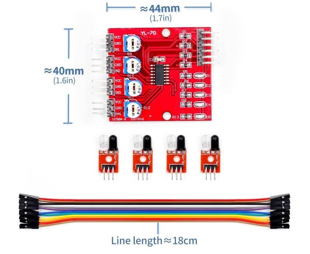 IR Tracking Sensor Module 4 Channel