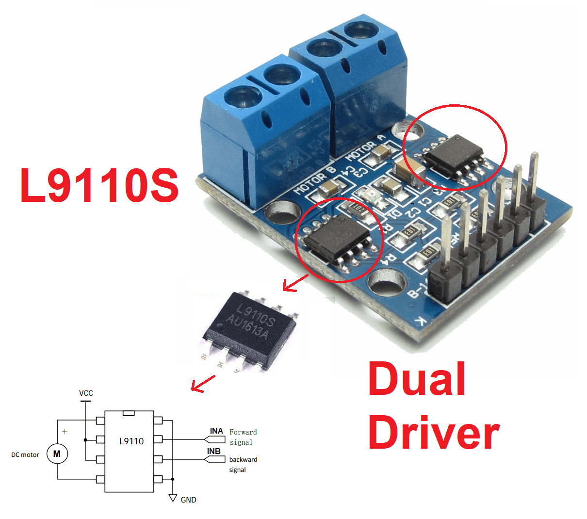 L9110 Dual Motor Driver (1A)
