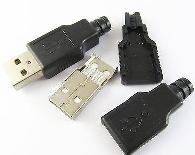 USB A-Type Male Shell (3pcs Standard) – BLACK