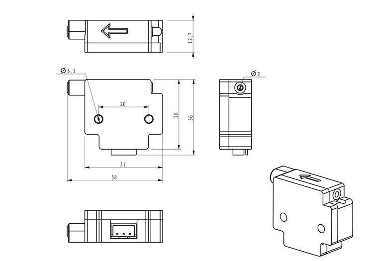 1.75mm Filament Detection Sensor Module