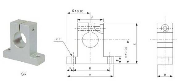 SK10 Shaft Support Linear Rail Vertical Bearings
