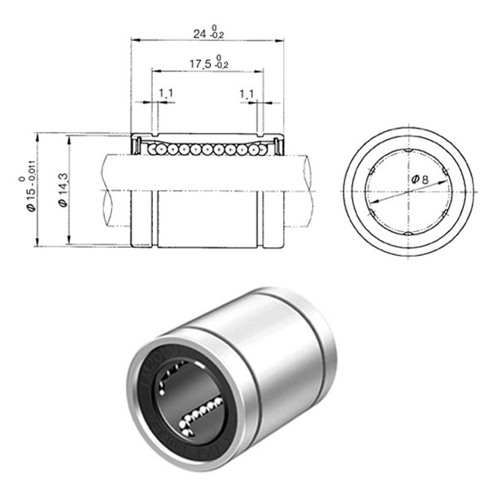 LM8UU 8mm Linear Ball Bearing