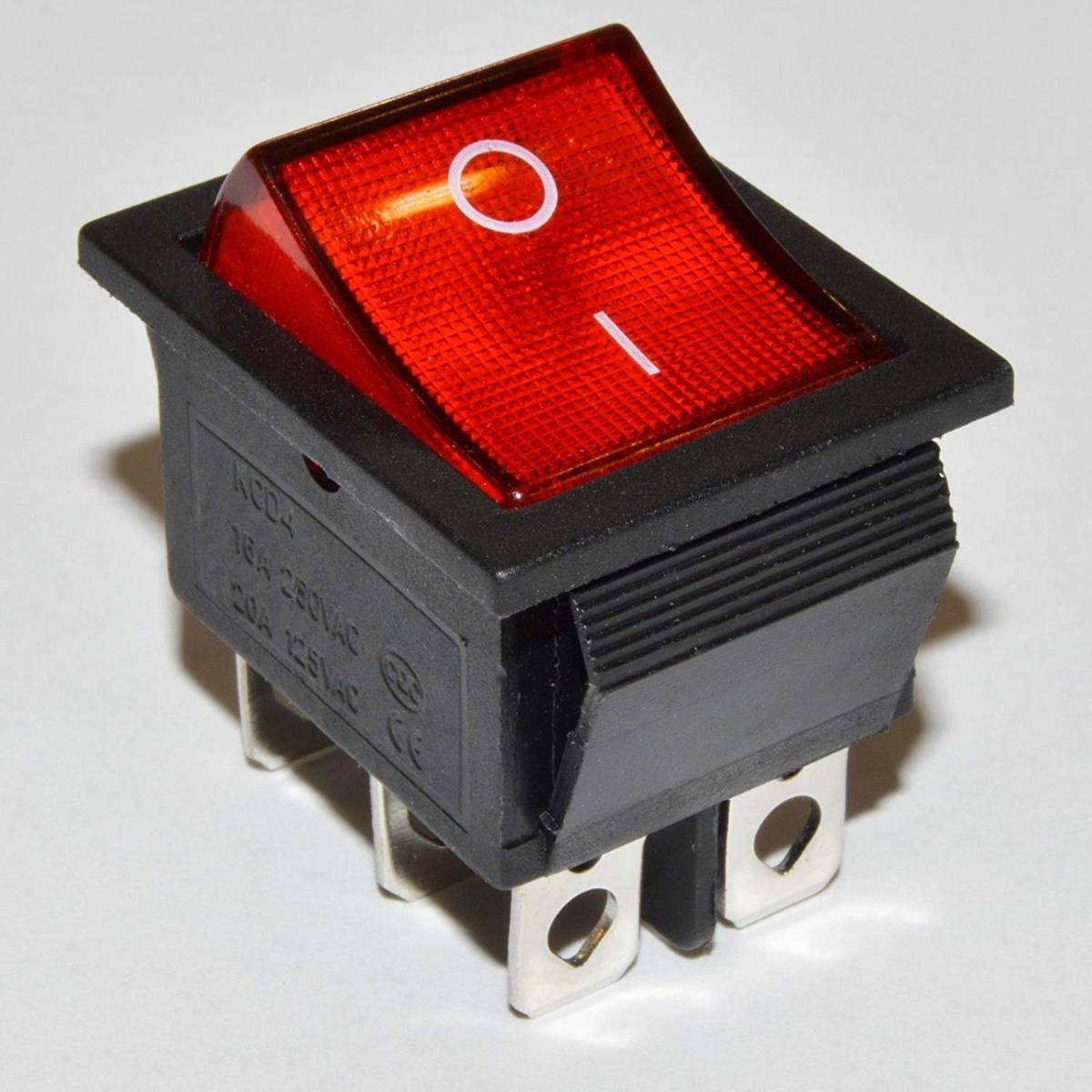 KCD4 ON/OFF Rocker Switch 6Pins 15A/30A 250VAC 26x21mm with LED