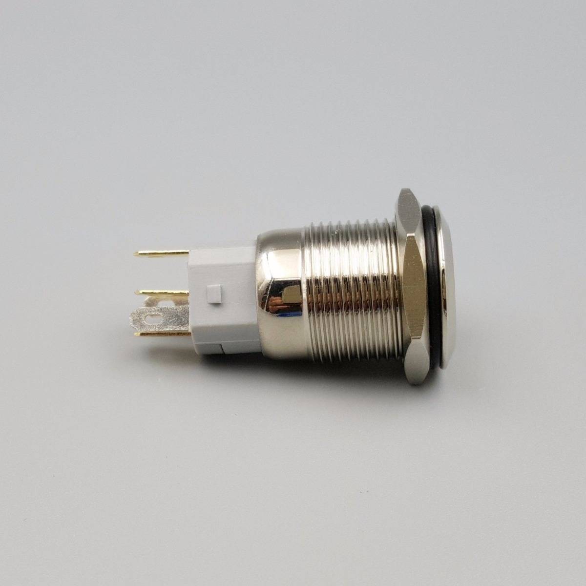 16mm Waterproof Power 12V LED 5Pin ON-OFF Metal Push Button Switch + Connector