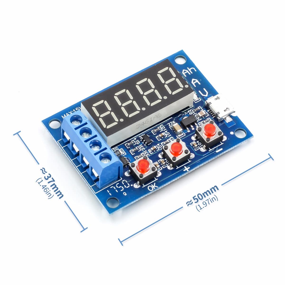 1.2v 12v ZB2L3 18650 Li-ion Lithium Battery Capacity Tester + Resistance Lead-acid Battery Capacity Meter Discharge Tester