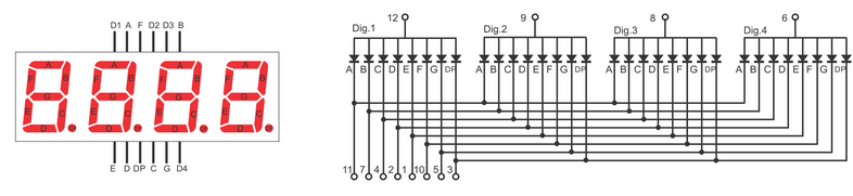 0.4 inch 4 Digit Seven Segment Display (Common Cathode )