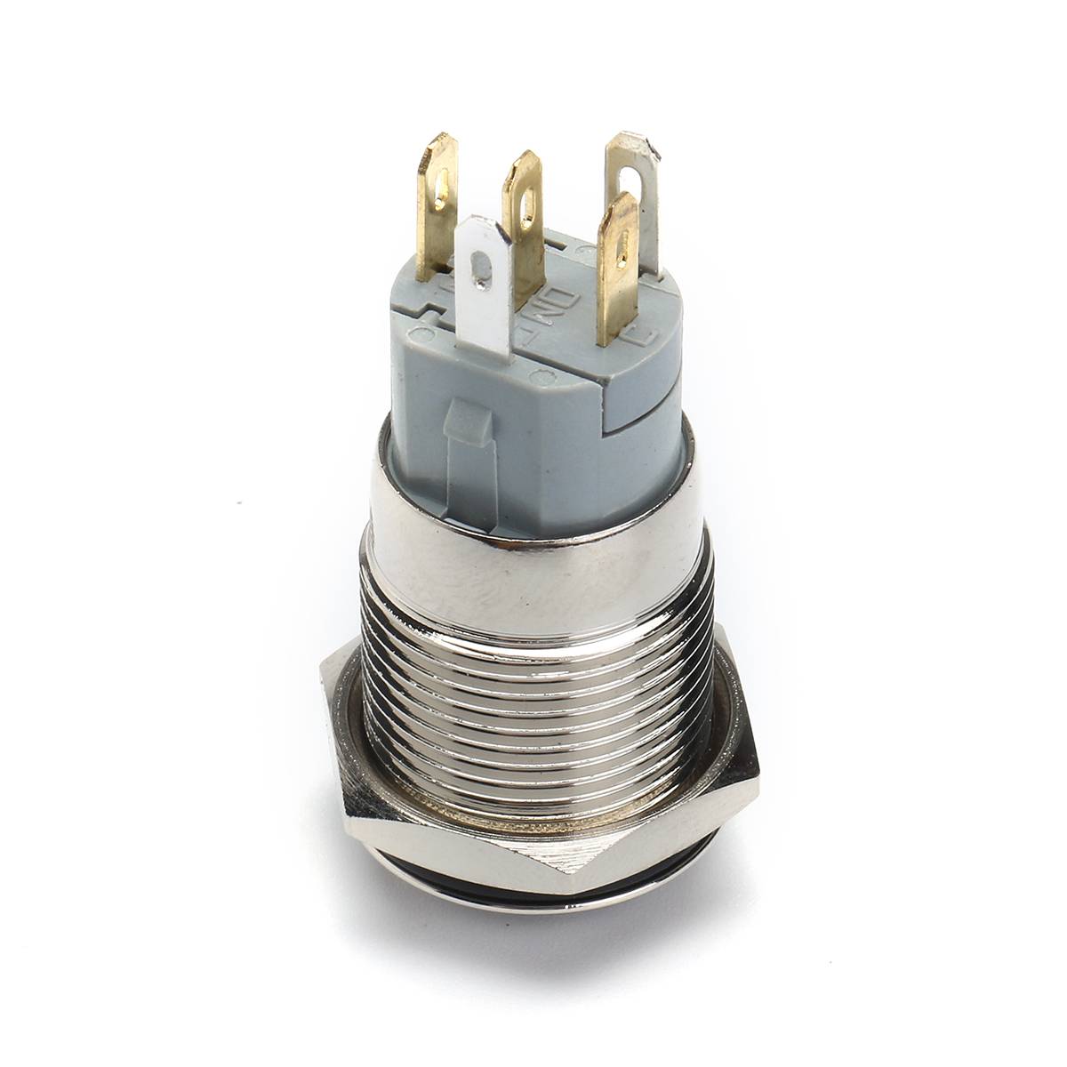 16mm 12V 5Pin Waterproof Metal Push Button Switch With Blue LED Ring