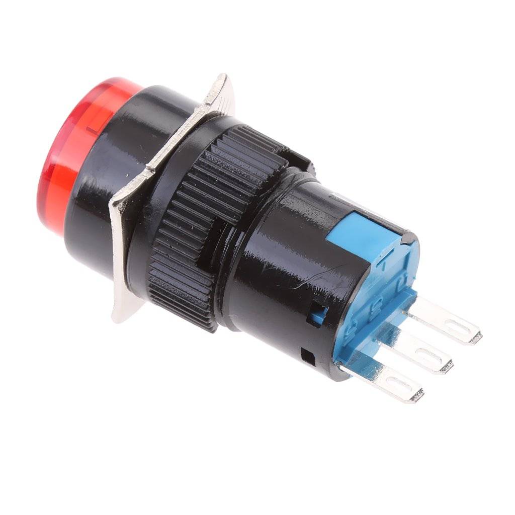 LA160-16A 3 Pin 16mm Push Button Switch Without Lights Without Lock
