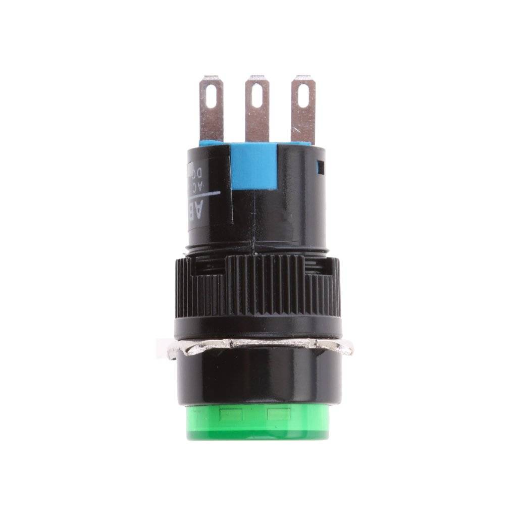 LA160-16A 3 Pin 16mm Push Button Switch Without Lights Without Lock