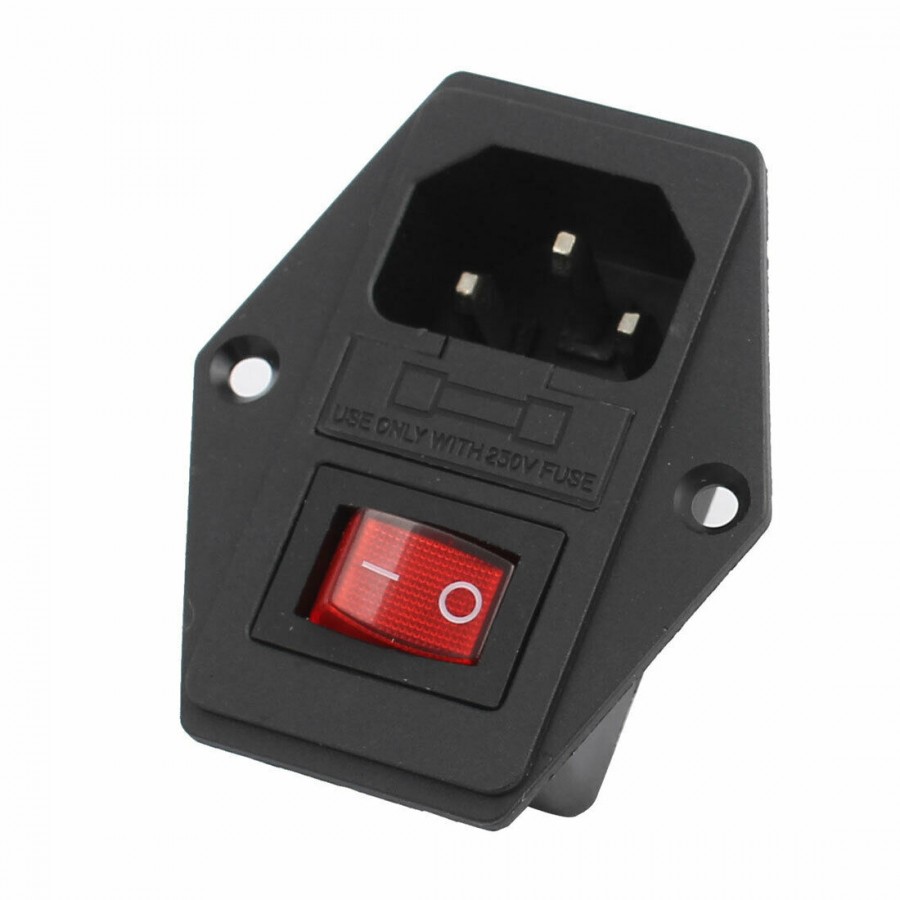 AC Power Connector With On/Off Switch and Fuse Compartment