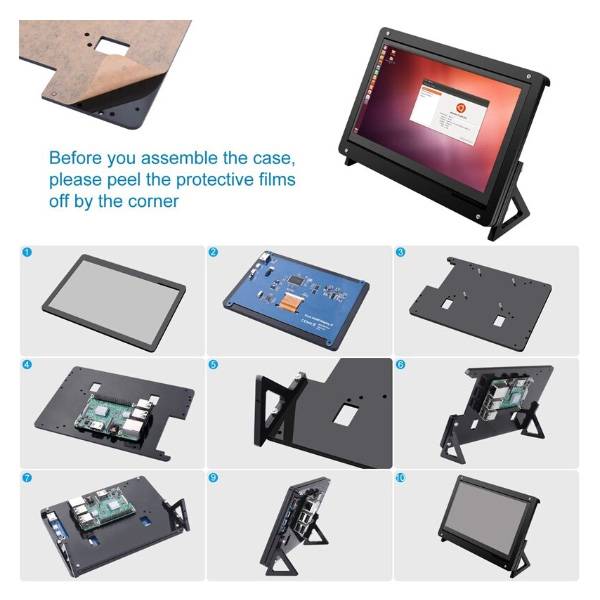 7 Inch LCD Acrylic Screen Case Holder Bracket For Raspberry Pi