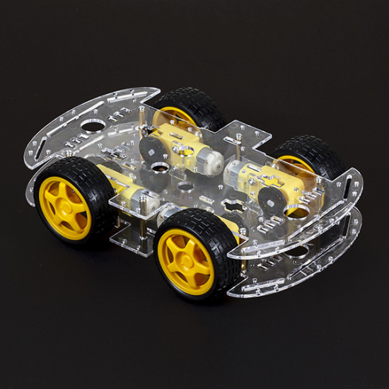 Robot Chassis (4 Gear Motors + 4 Wheels) Random color Chassis
