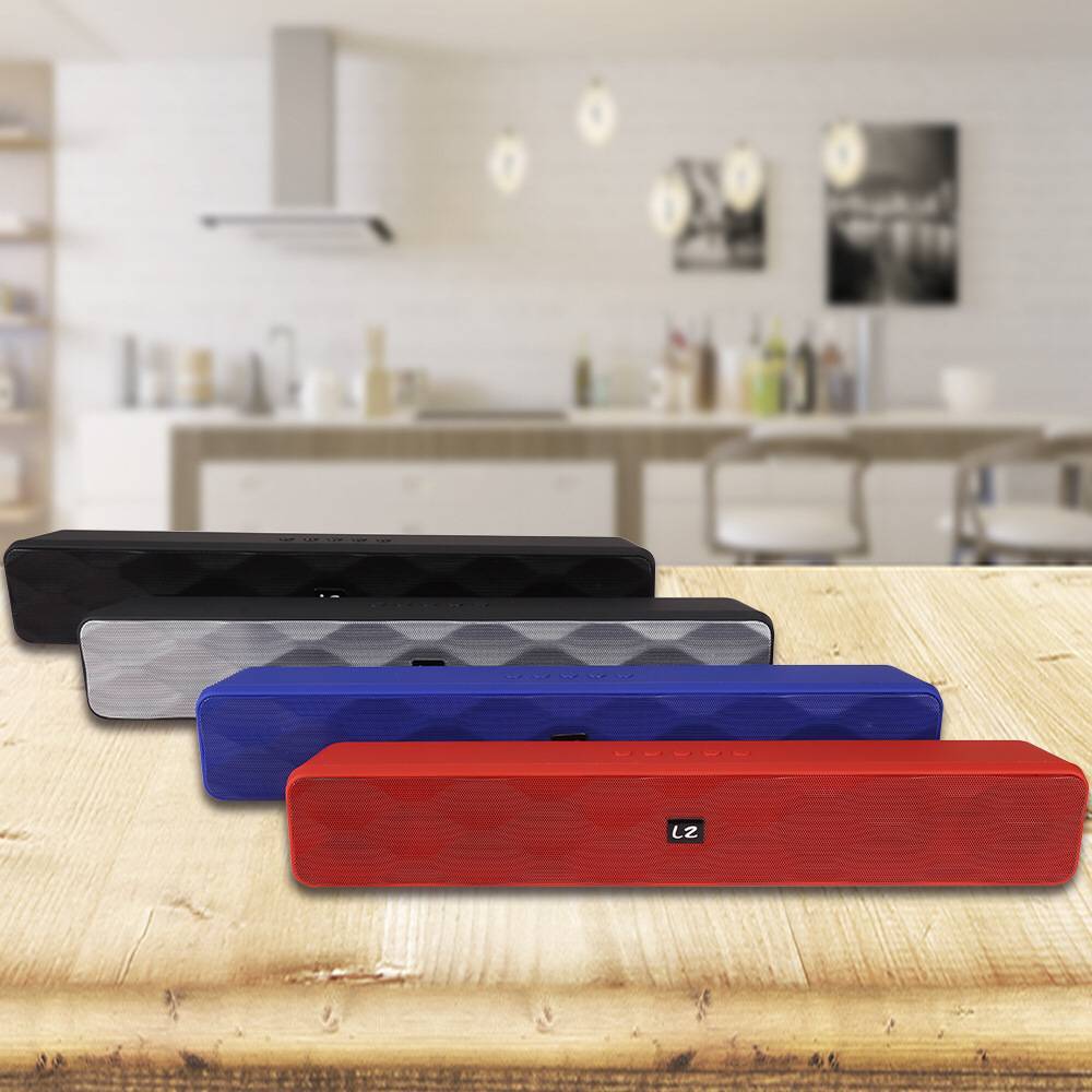 Wireless Bluetooth Speaker Metal USB AUX TF Card LZ E30 - Red