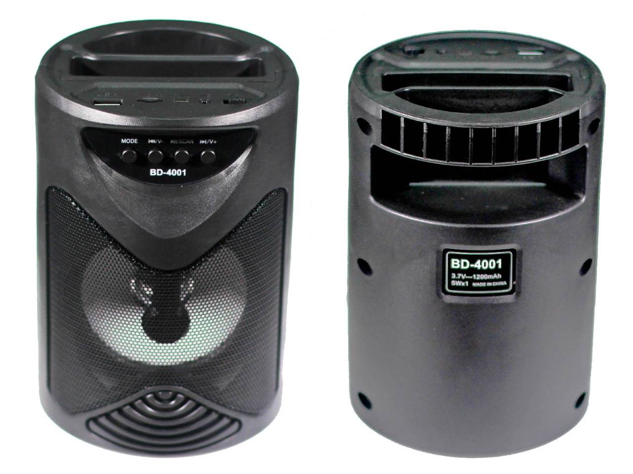 Portable Wireless High Quality Bluetooth Speaker BD-4001 with AUX, USB and TF Card Slot - Black