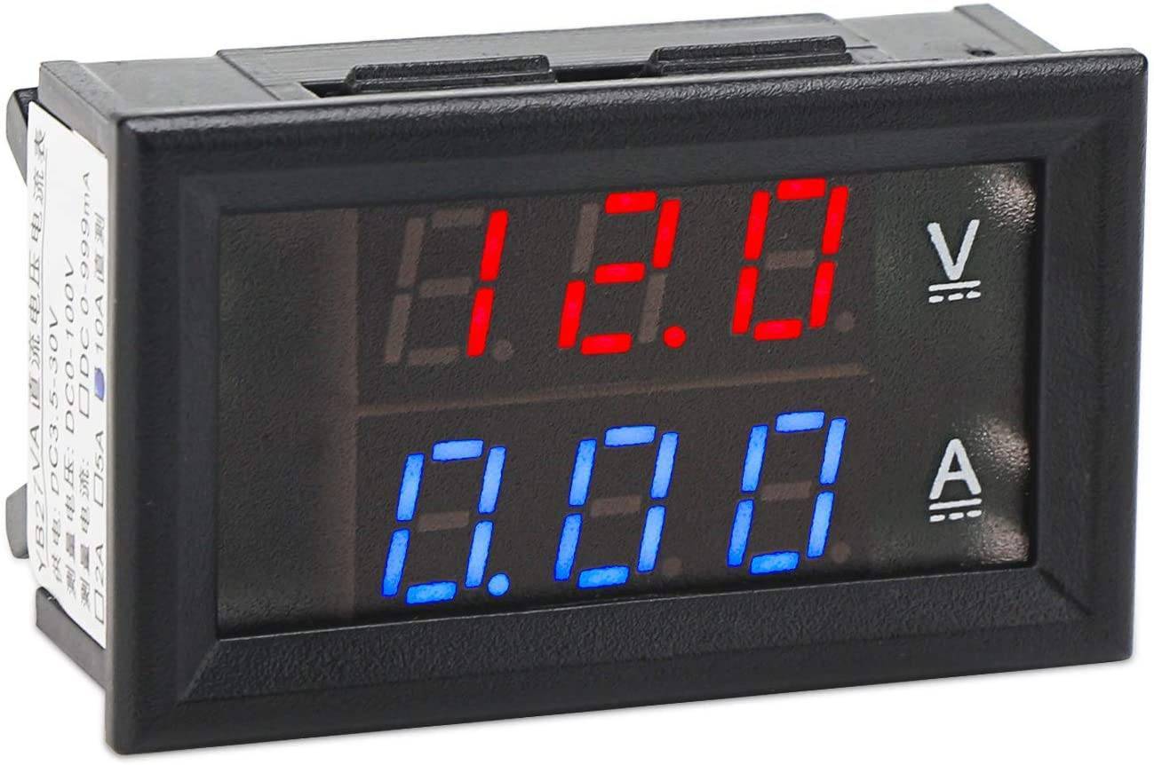 DC 0-100V 10A Digital Voltmeter and Ammeter Dual Display