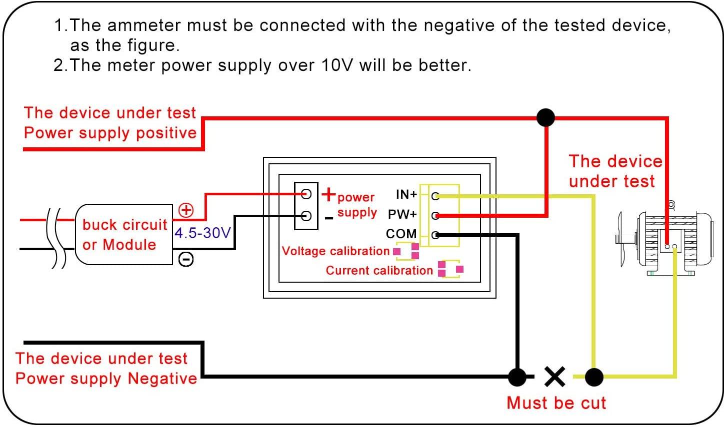 DC 0-100V 10A Digital Voltmeter and Ammeter Dual Display