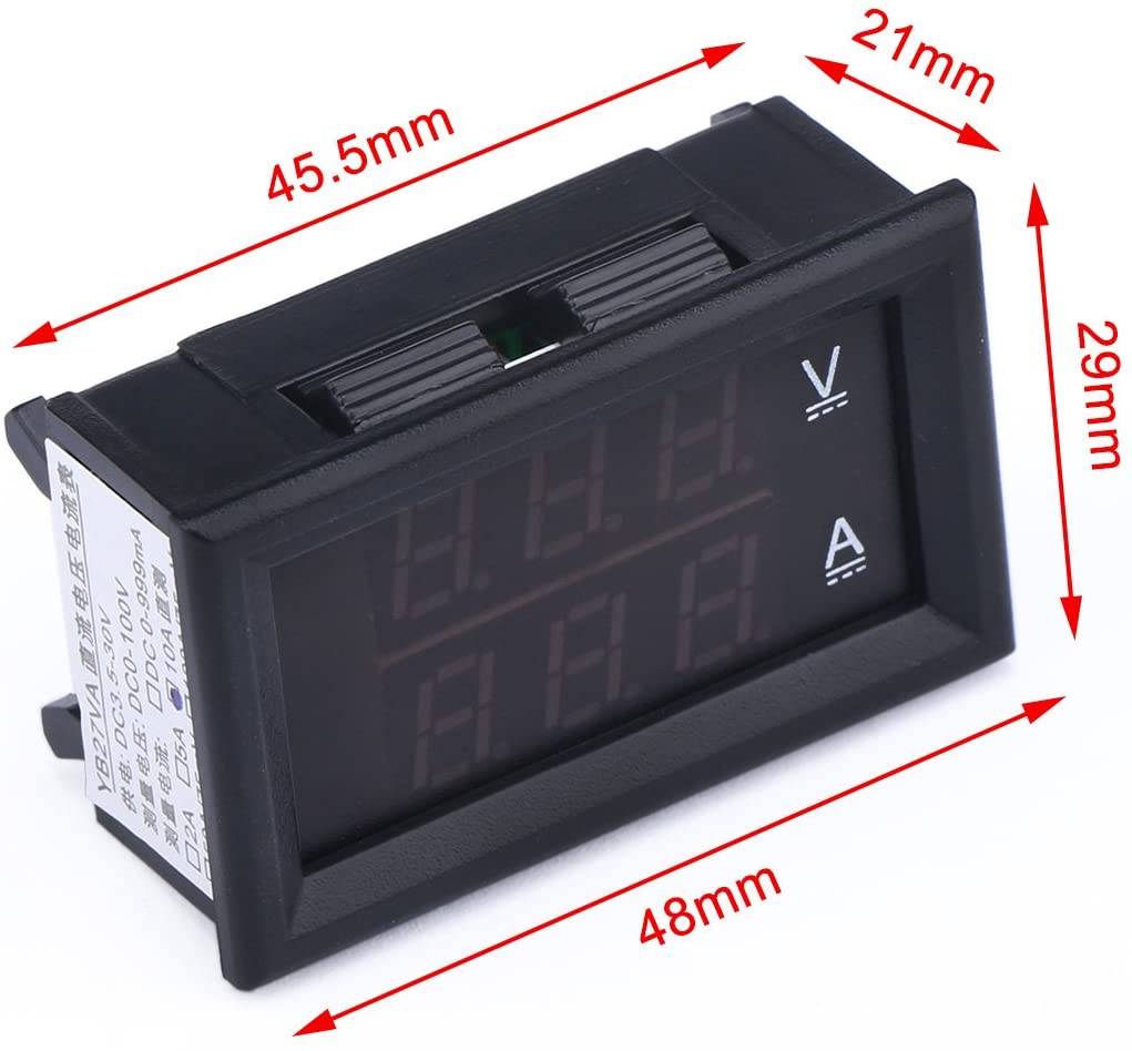 DC 0-100V 10A Digital Voltmeter and Ammeter Dual Display