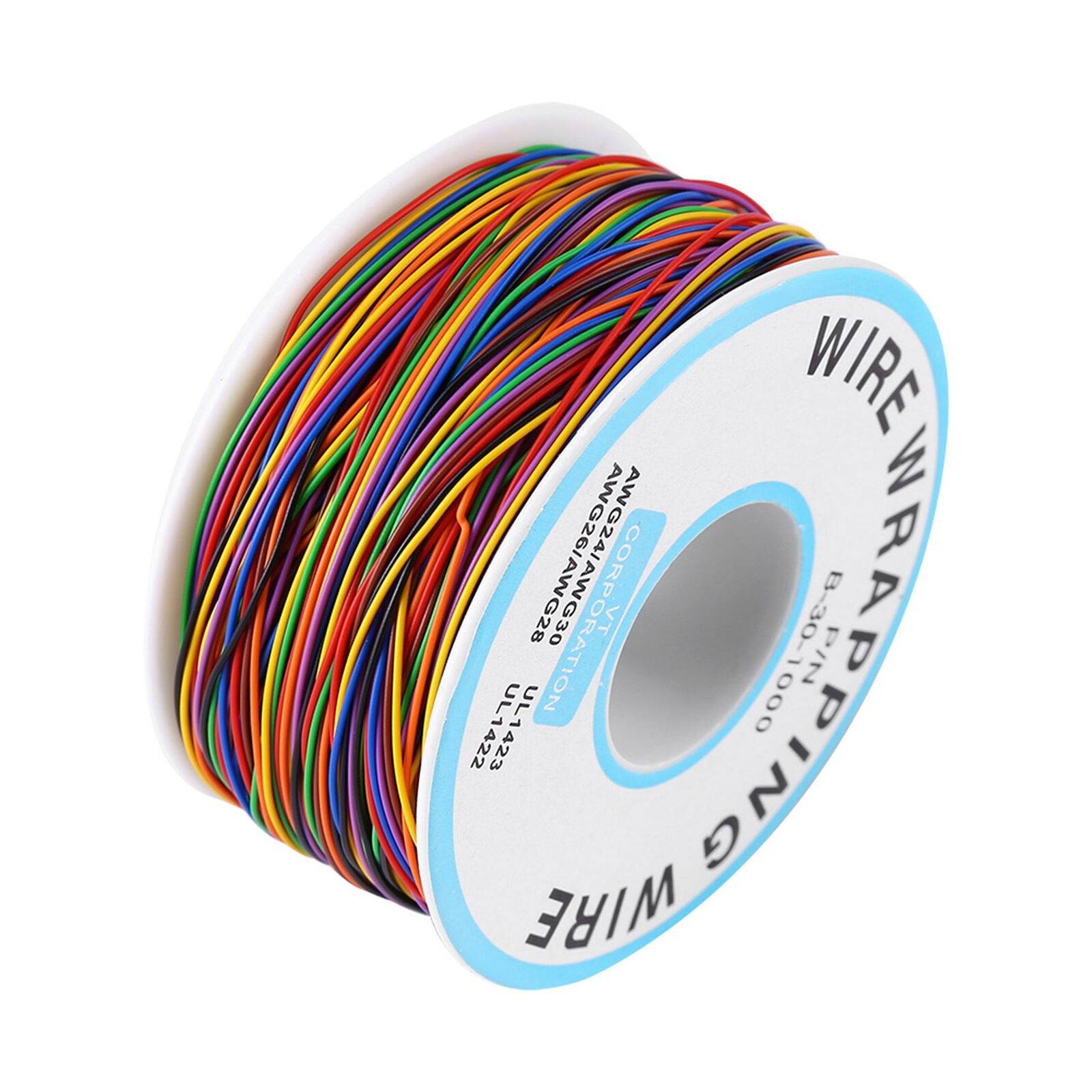 8-Wire Colored Insulation Wrapping Wire (P/N B-30-1000) 300M 30AWG
