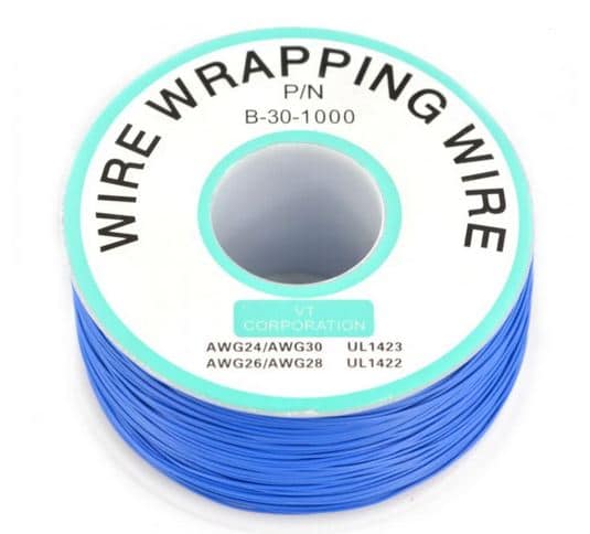 1M Blue Insulation Wrapping Wire (P/N B-30-1000) 30AWG