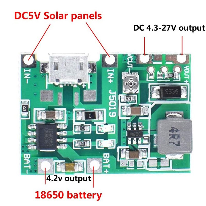 Adjustable Step Up 18650 Li-ion Battery Charger & Ampere Discharge