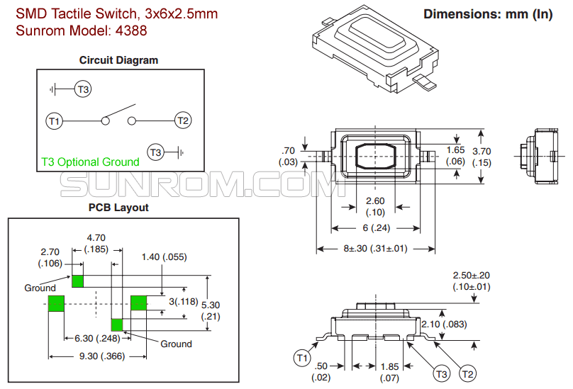 SMD Tactile Switch 3x6x2.5mm