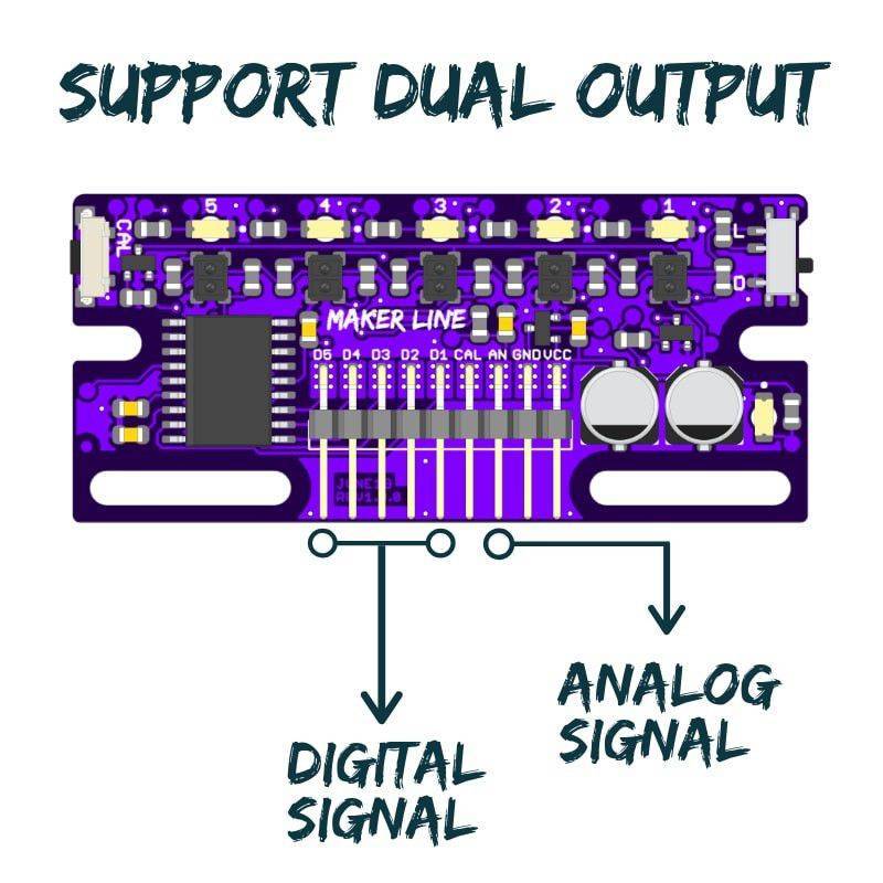 Maker Line: Simplifying 5 Channel Line Tracking Sensor For Beginner