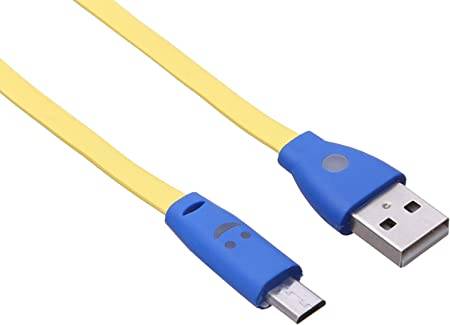 micro USB Cable With Smiley Design and Indicator Light -Black