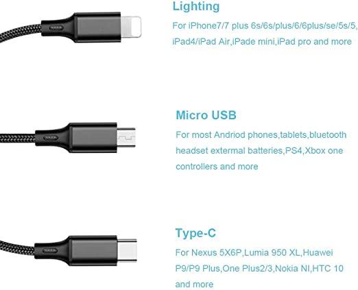 Nylon 3 in 1 fast Charging Cable